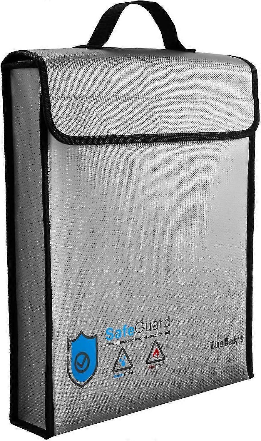 Fireproof Document Bag, Fireproof Waterproof Document Bag with Zipper, Upgraded Heat Insulated 15.8x 12.62.5 for Cash, Important Documents and Valuabl