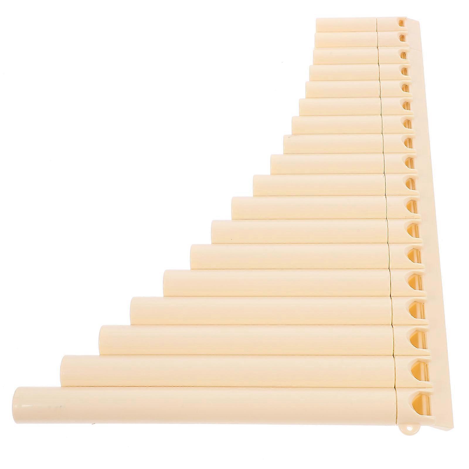 1 Set Portable Pan Flute in C Key for Beginners Beige Musical Instrument