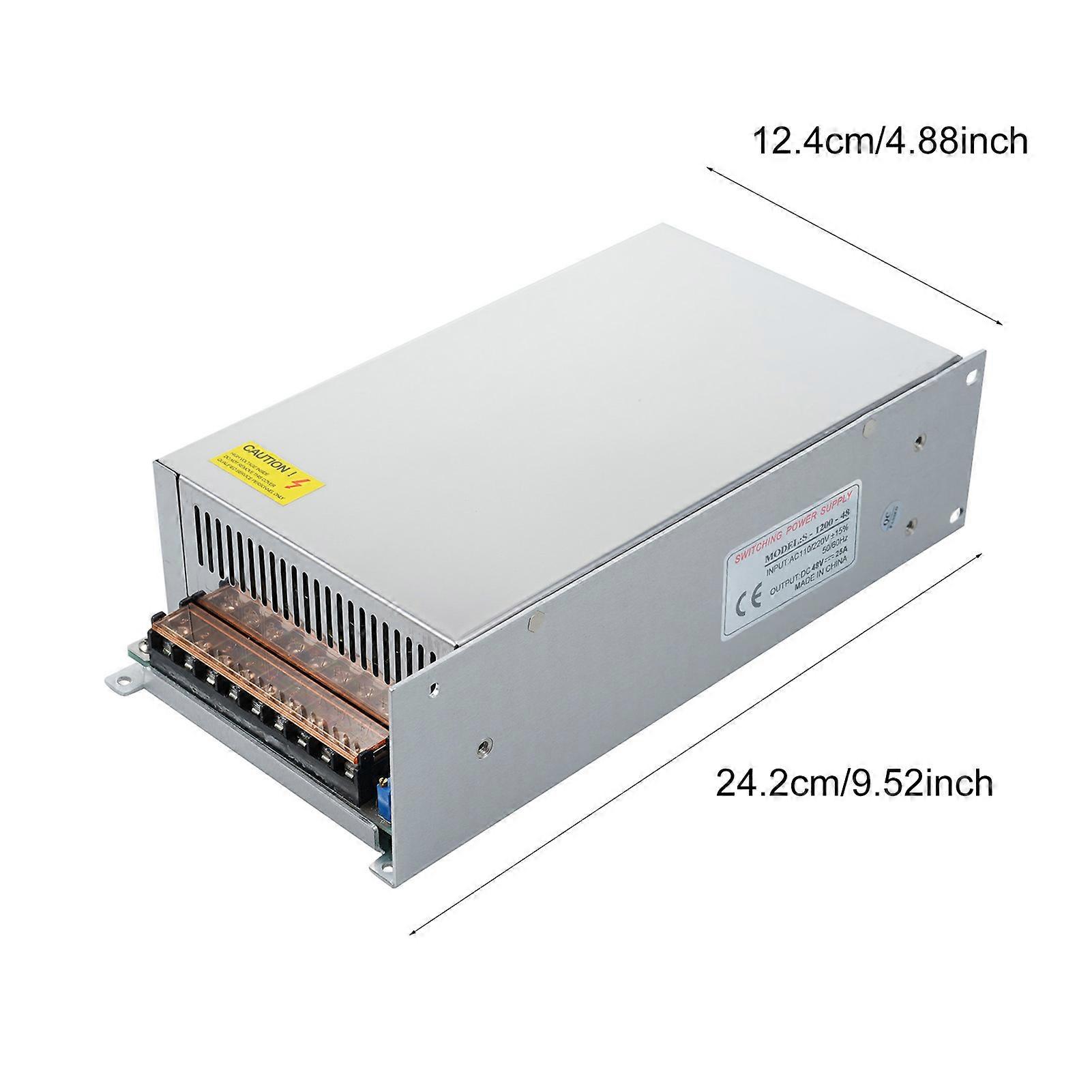 48V 25A Switching Power Supply 1200W AC 110V/220V to DC 48V Converter LED Driver for LED Strip Light CCTV Camera Security 3D Printer Adapter