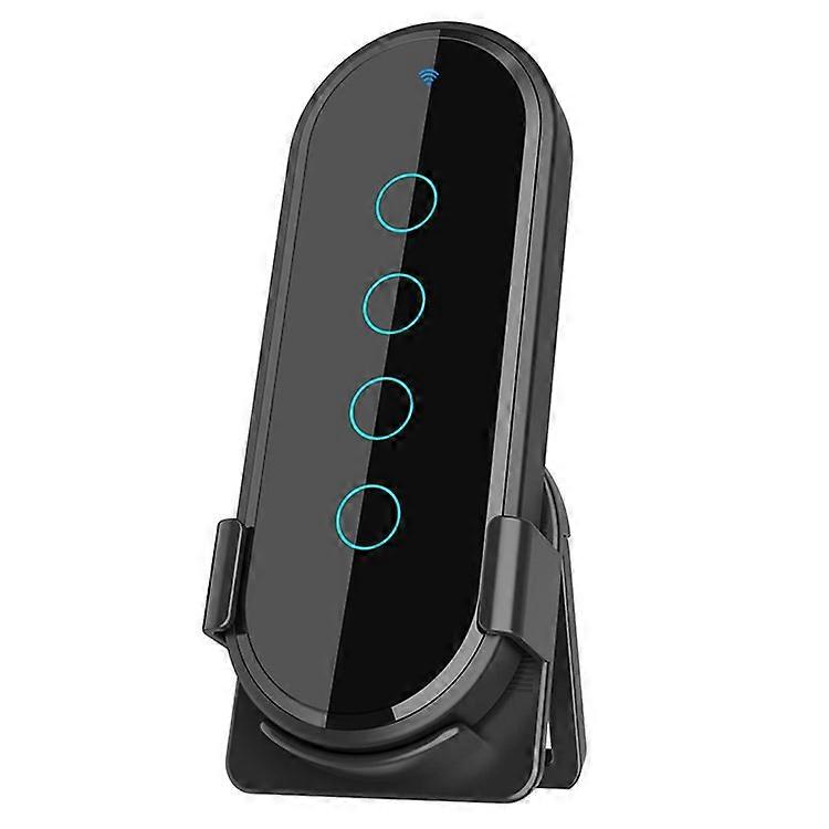 RF433 Remote Control Touch Switch 4 Gang 2.5D Tempered Glass Wireless Interruptor Switch