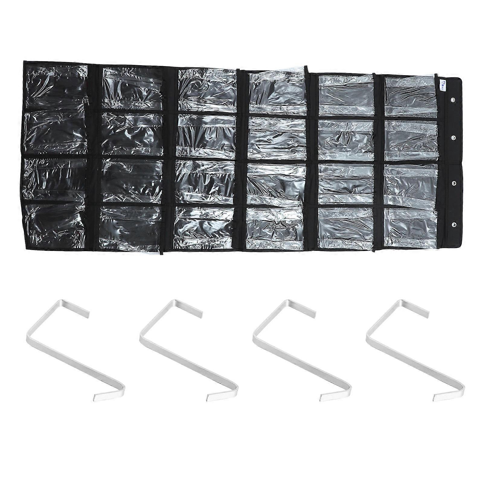 Hanging Shoe Storage Bag with Transparent Mesh Pockets, Wall Mounted Non Woven Organizer for Compact and Tidy Home Storage