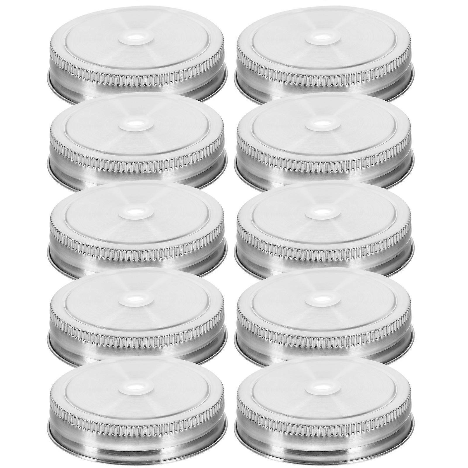 Lokk i rustfritt stål med hull til kjøkkenbruk, 10 stk. lufttette masonlokk