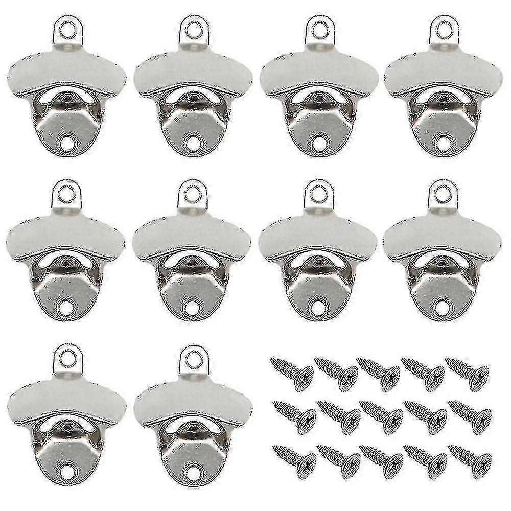 バーKTVホテルの家のための10pcsビンテージ壁掛けビール瓶オープナー - シルバー