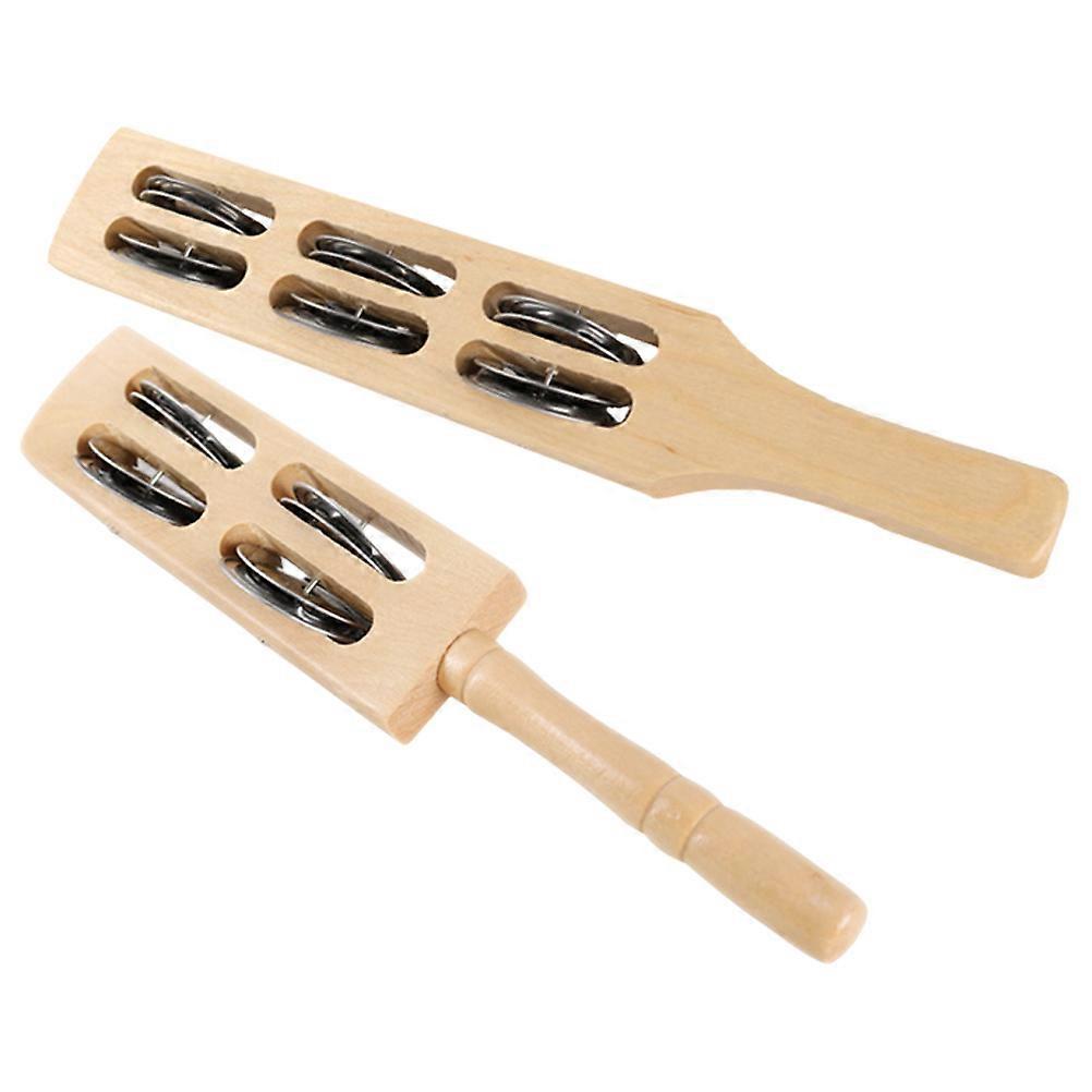 Wooden Hand Bells Percussion Instruments Jingle Shakers for Music Education Rhythm Development Creative Play