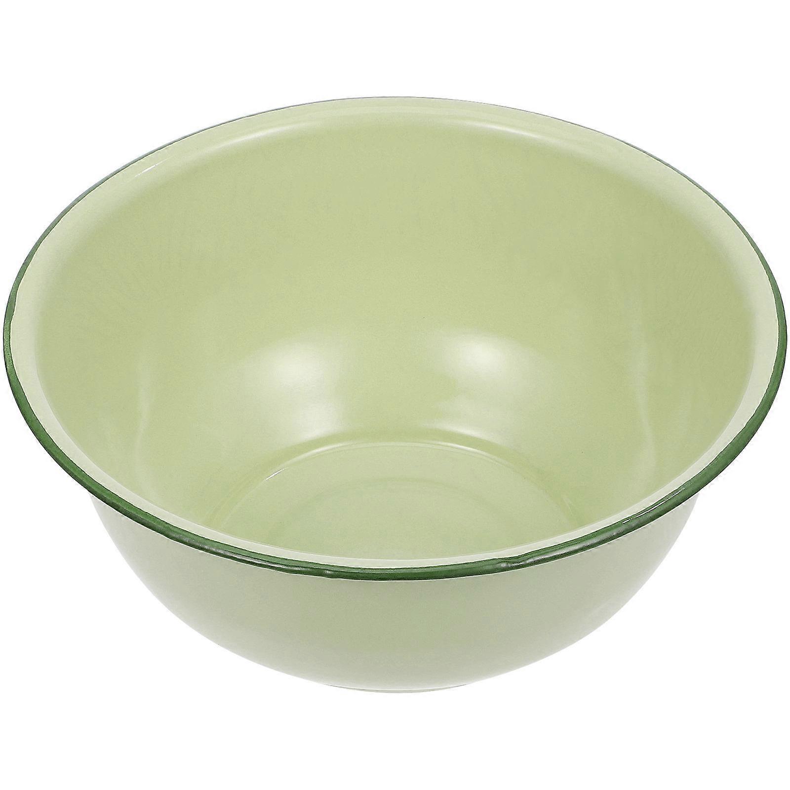 Retro Enamel Basin Vintage Style Mixing & Serving Bowl for Food Storage, Deep Enamelware for Fruits, Dough, Lard, Easy to Clean