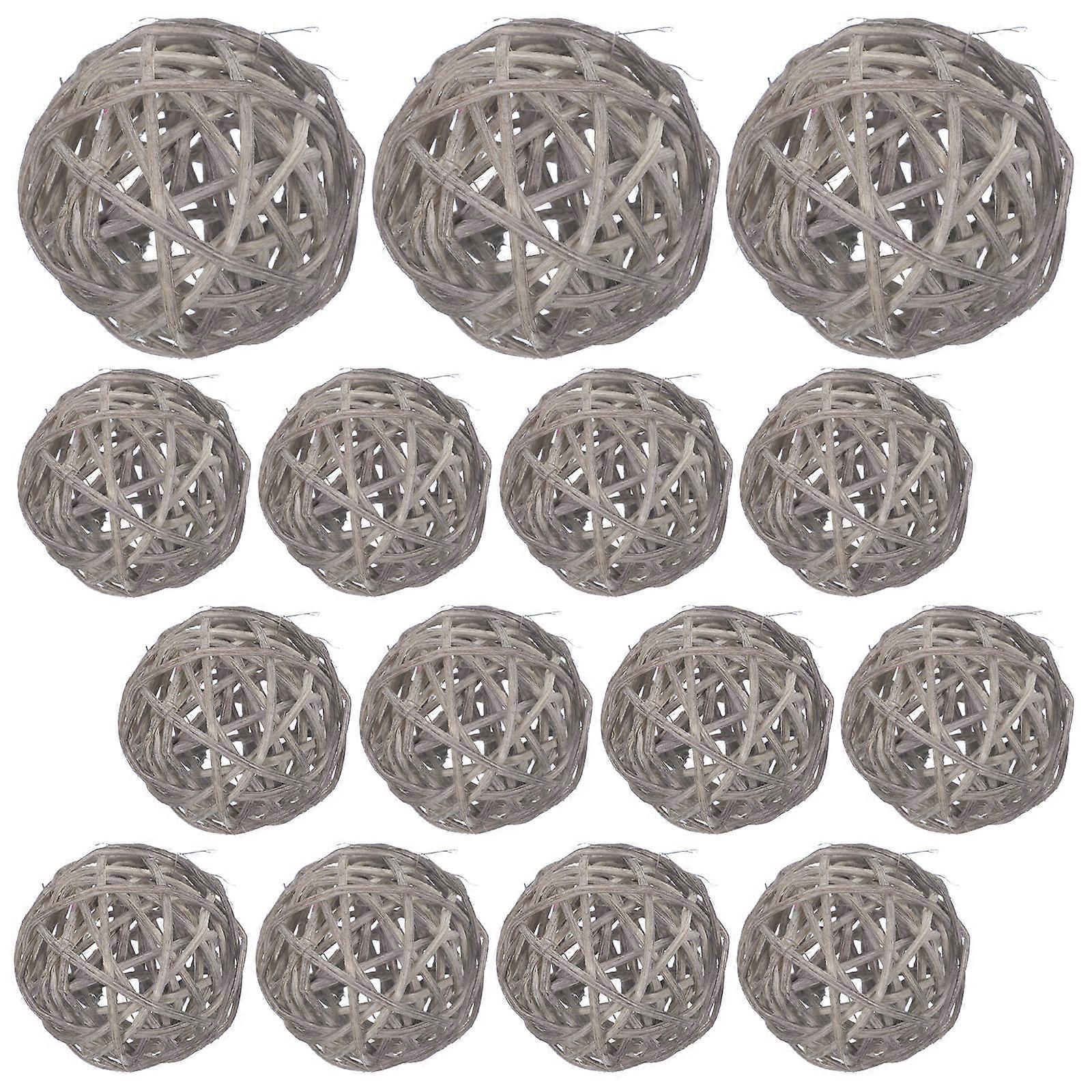 It looks like you're referring to a product listing for **"15pcs Grey Wicker Rattan Balls DIY Craft Decorative Vine Pendants Hanging Ornaments"**.