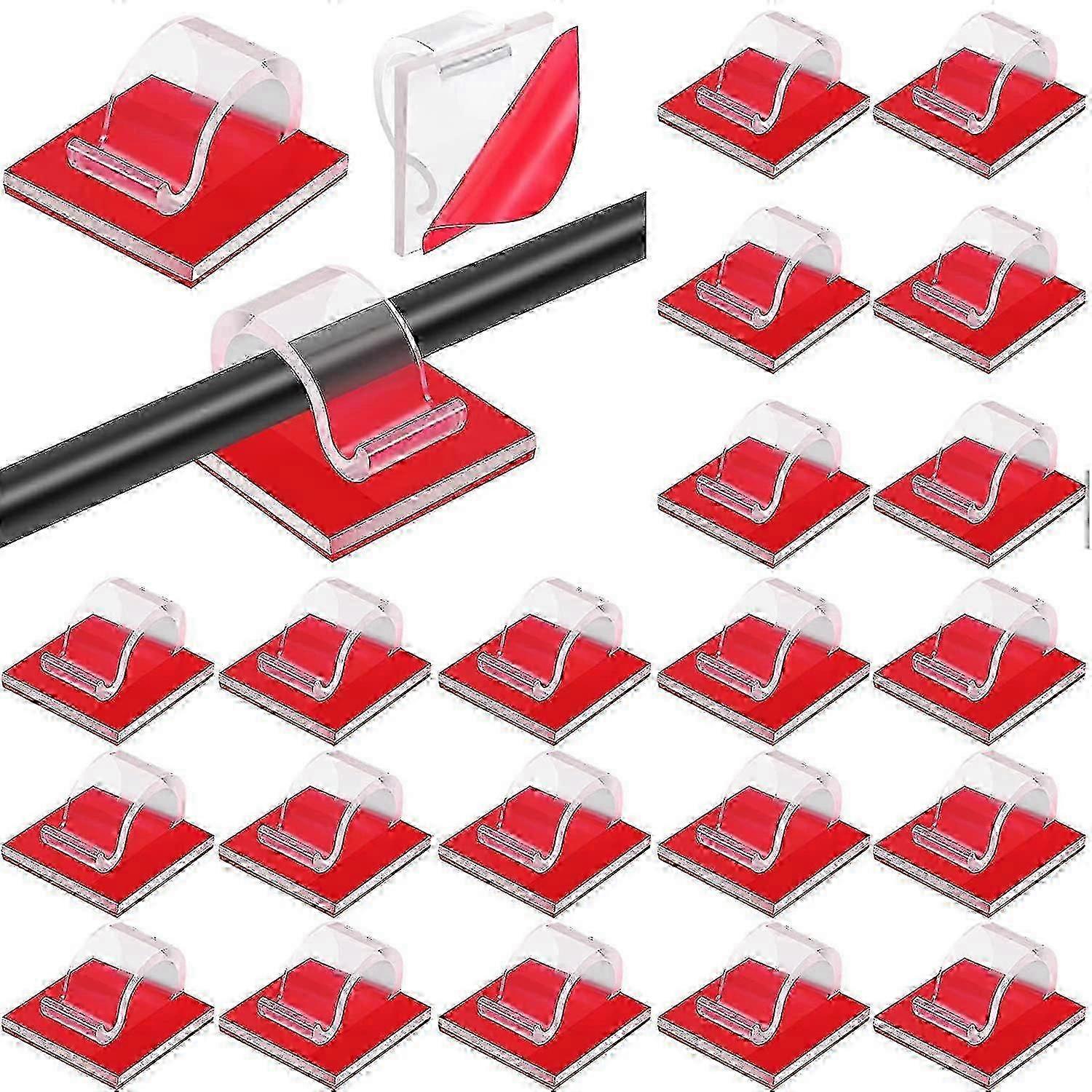 60 Pcs Clear Medium Self Adhesive Cable Clips for Wire Management (Outdoor)