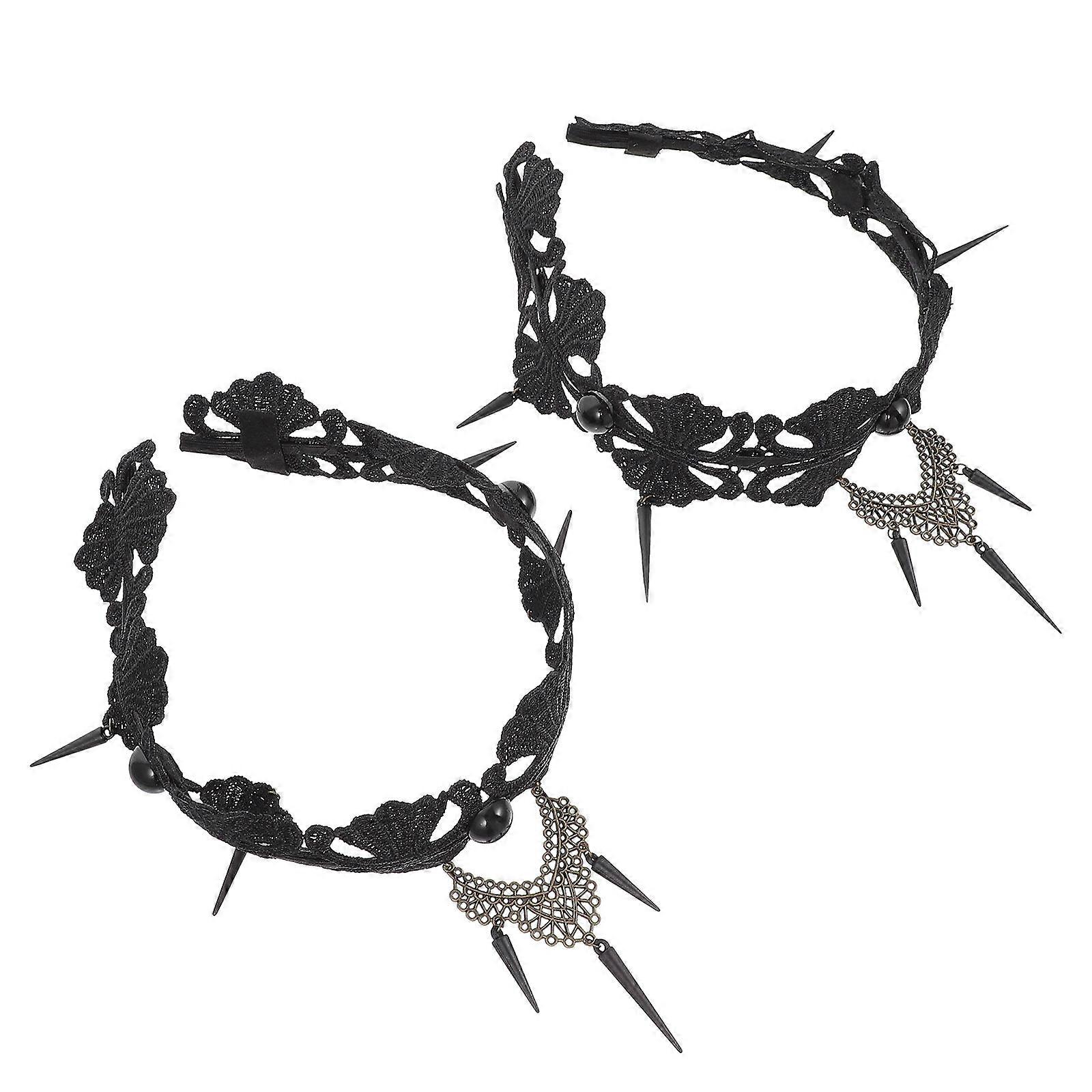 Halloween Cosplay Accessory Punk Style Headband Headband Forehead Crown για το υλικό κραμάτων ειδικών περιστάσεων 2Pcs