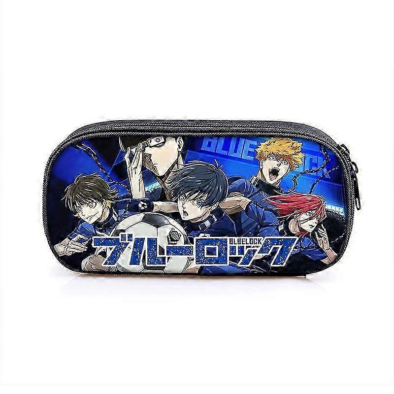 Large Capacity Multi-Functional Pen Bag for Students, Suitable for Various Brands, Model J3976, Blue Lock Design, Ideal Storage Solution, ML