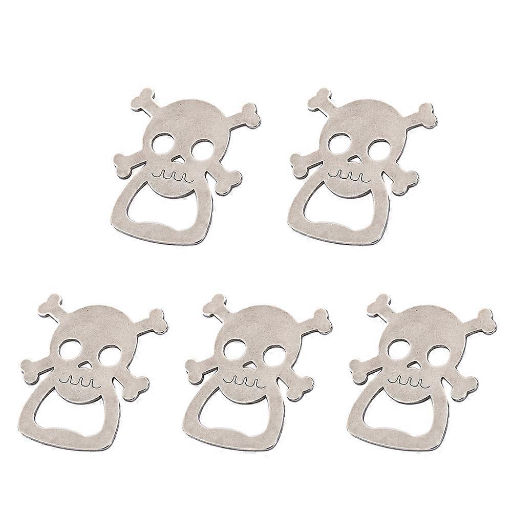 Creative Alloy Bottle Opener Portable Skull Head Lid Opener for Halloween Party Graduation 5Set