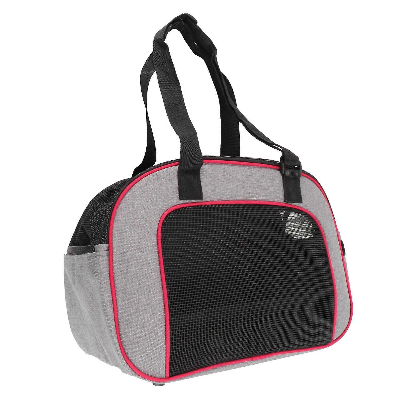 Pet Carry Bag Folding Handbag Rectangular Shape Red 38 x 20 x 27 cm Portable Storage for Pets 1Set