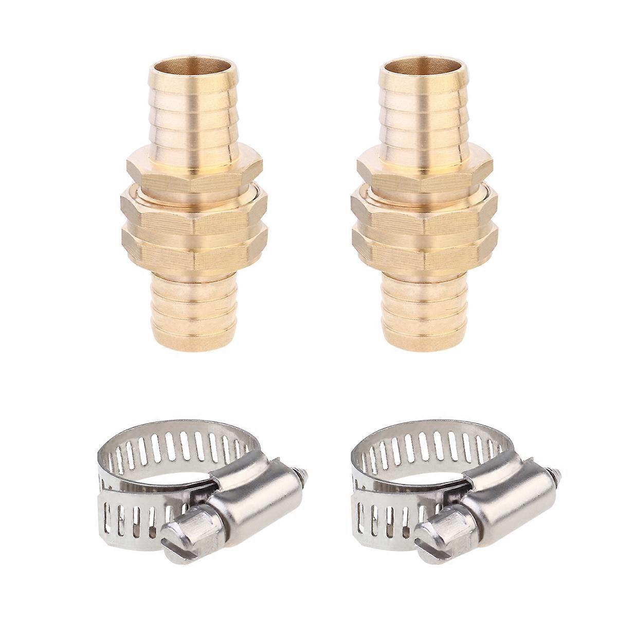 Hose Barb Connector Male Female Threaded Connection for Garden Work Brass Material 2Pcs