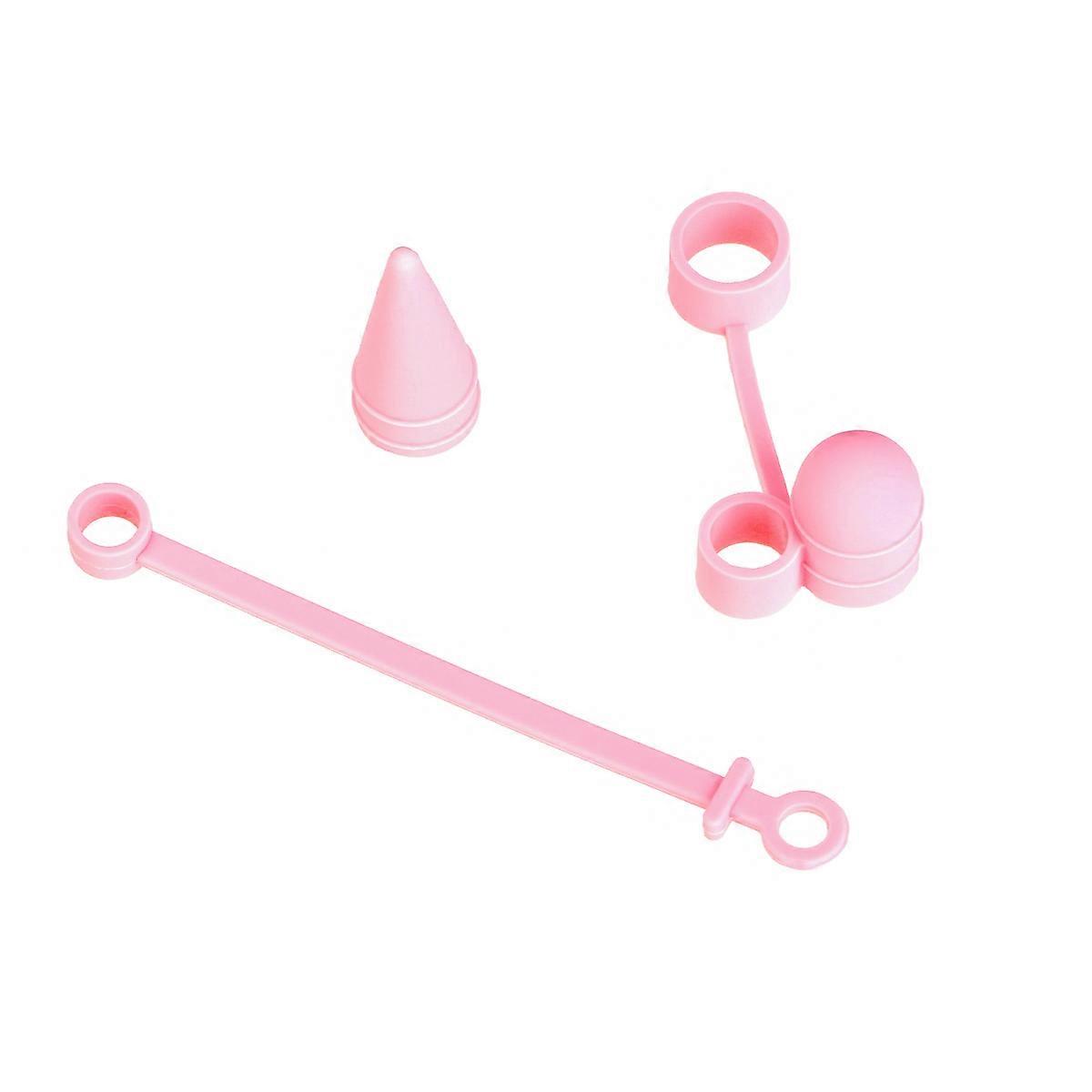 Stylus Tip Case Cylindrical Design Pink 3Pcs Shockproof and Scratch-Resistant for Pencil Students