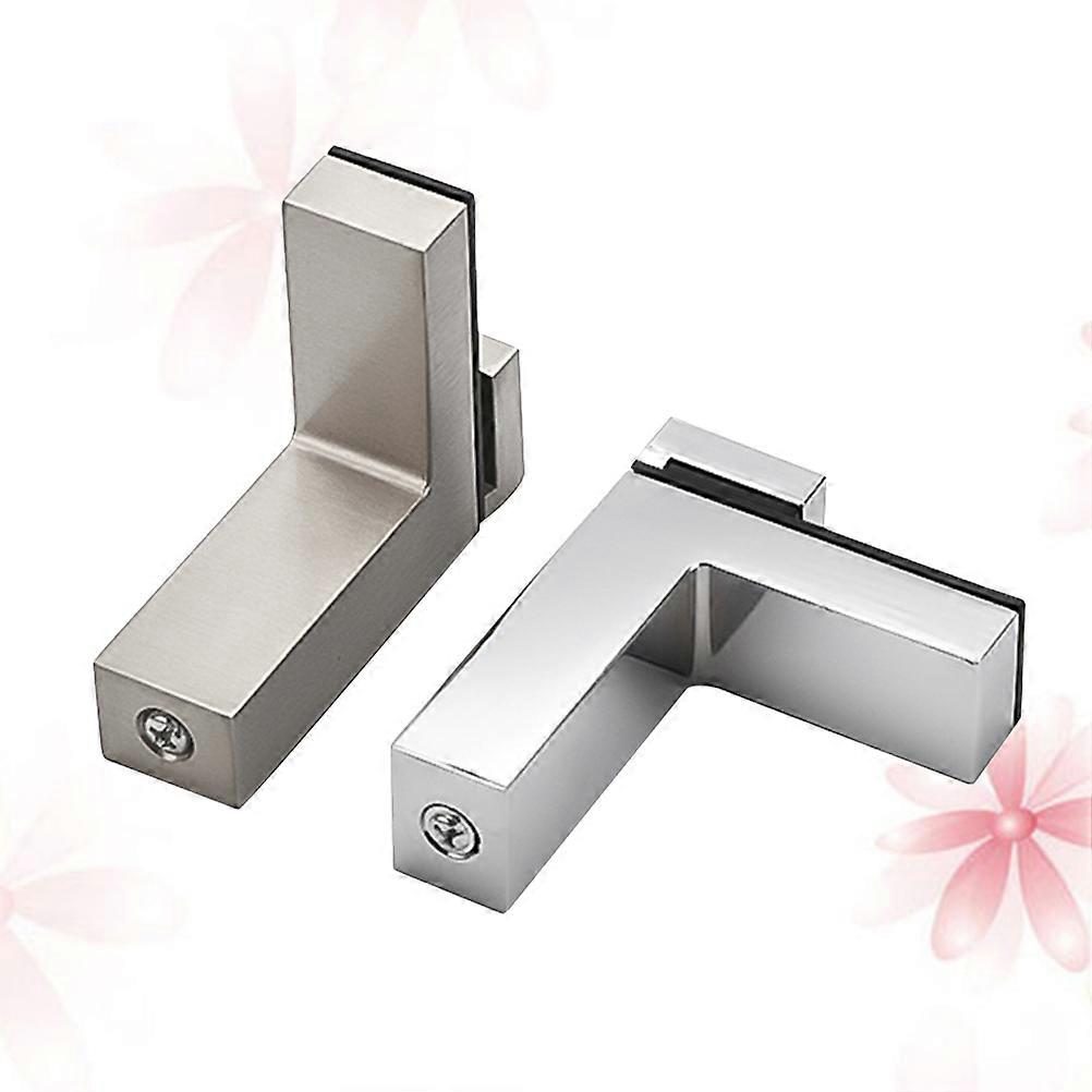 Furniture Shelf Support F Shape Brushed Surface Zinc Alloy Bathroom Use Silver Size S 2Pcs