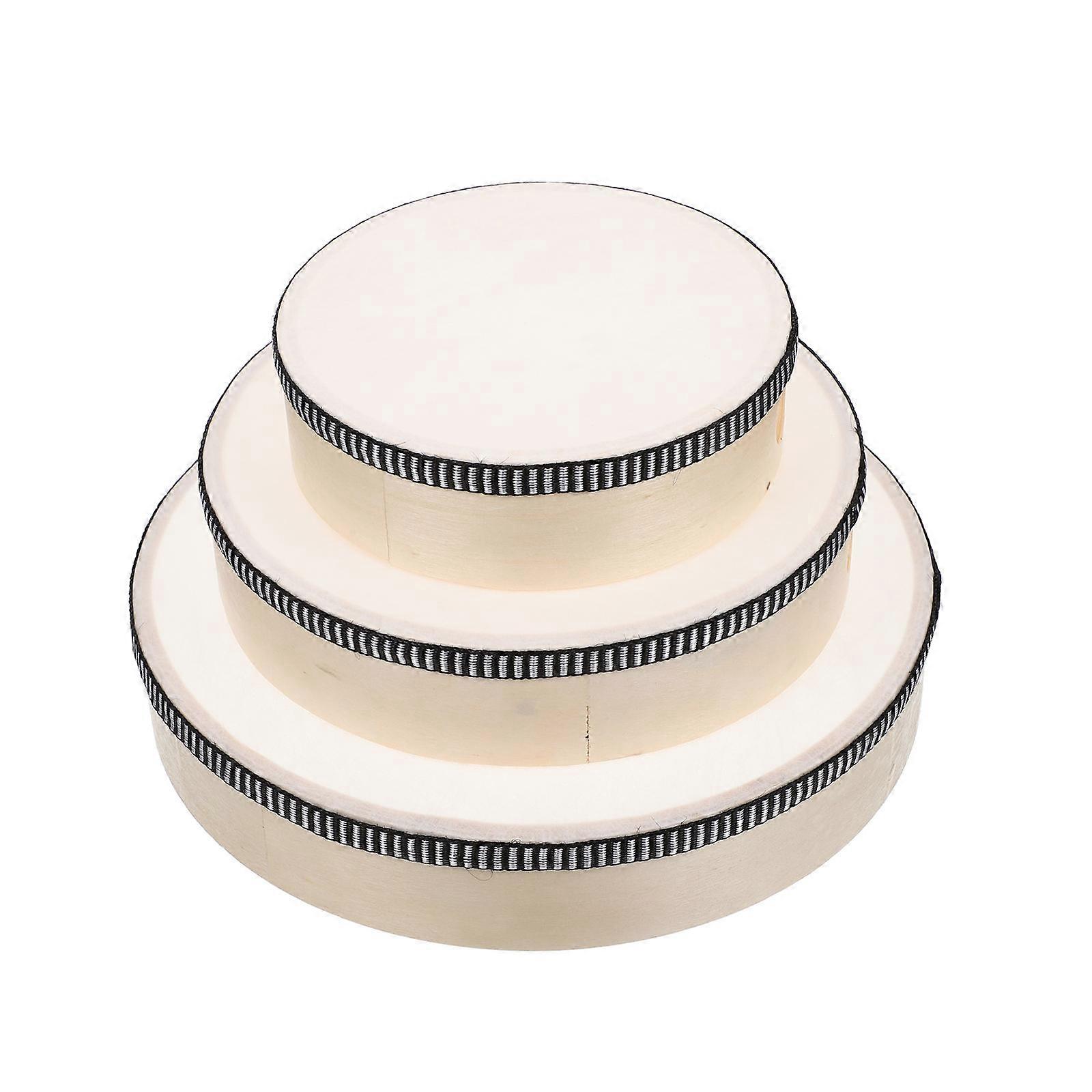 Children鈥檚 Tambourine School Educational Toy Round Shape 10 Inches Concentration Development 3Pcs
