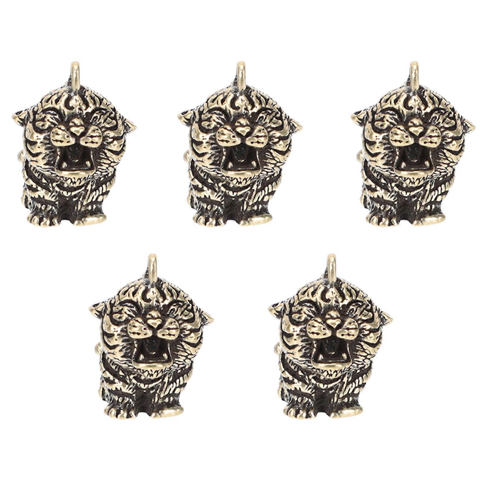 Retro Keychain Pendant Accessory DIY Projects Coffee Color 5Pcs