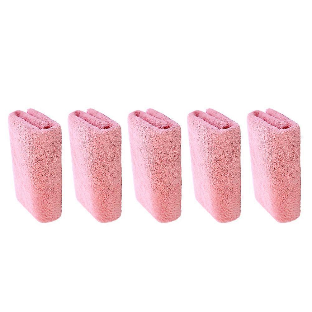 5pcs Soft Microfiber Makeup Remover Towels for Face Cleansing – Absorbent, Durable, Travel & Home Use, Pink for Women