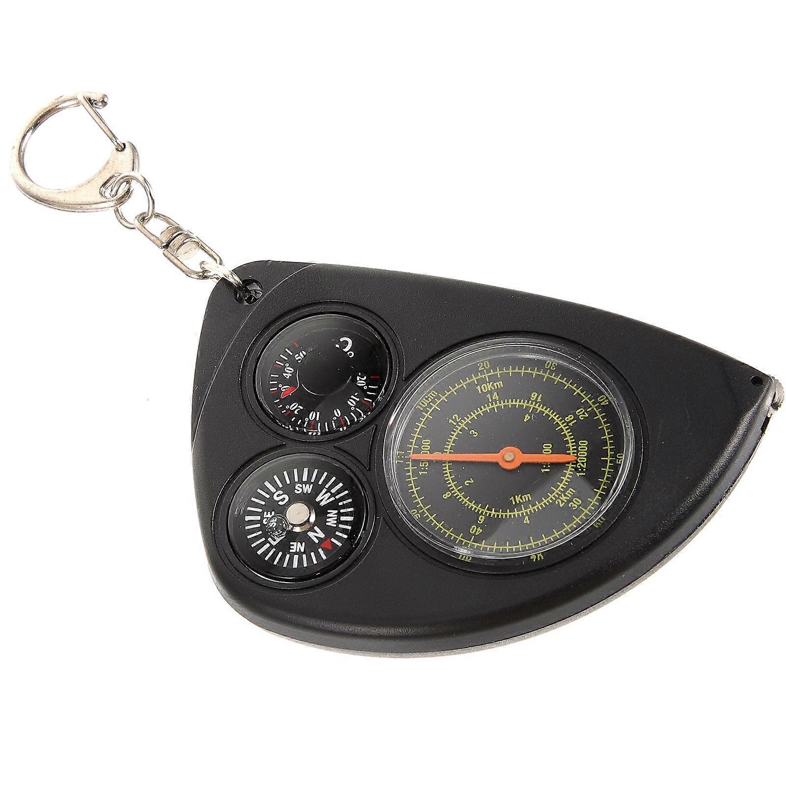 Outdoor Compass Camping And Hiking Use Multifunctional Clip Compass Black 7.7x5.2cm Practical Design 1Set