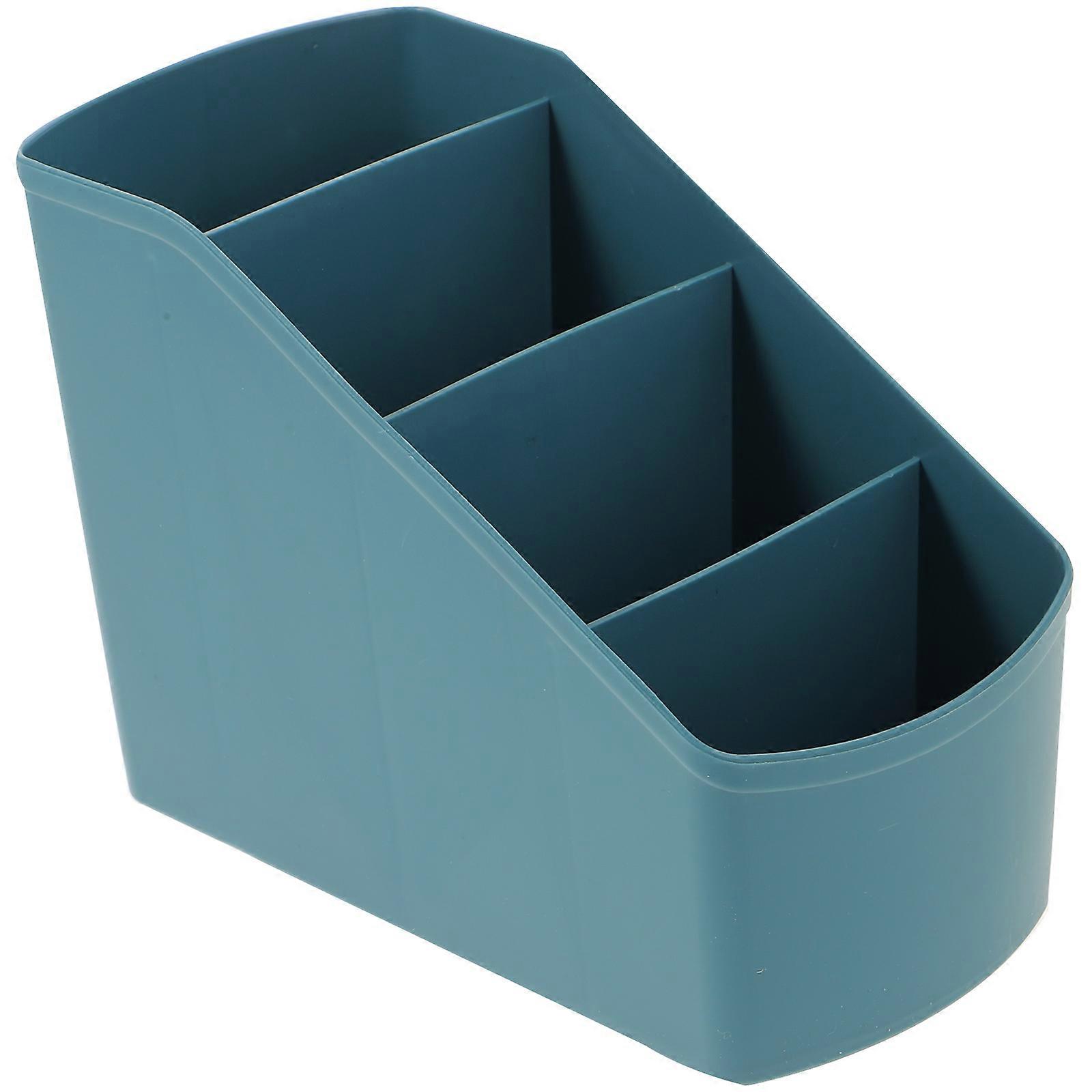 Storage Box with Compartments Blue Colorful Style Desktop Container for Storage Use