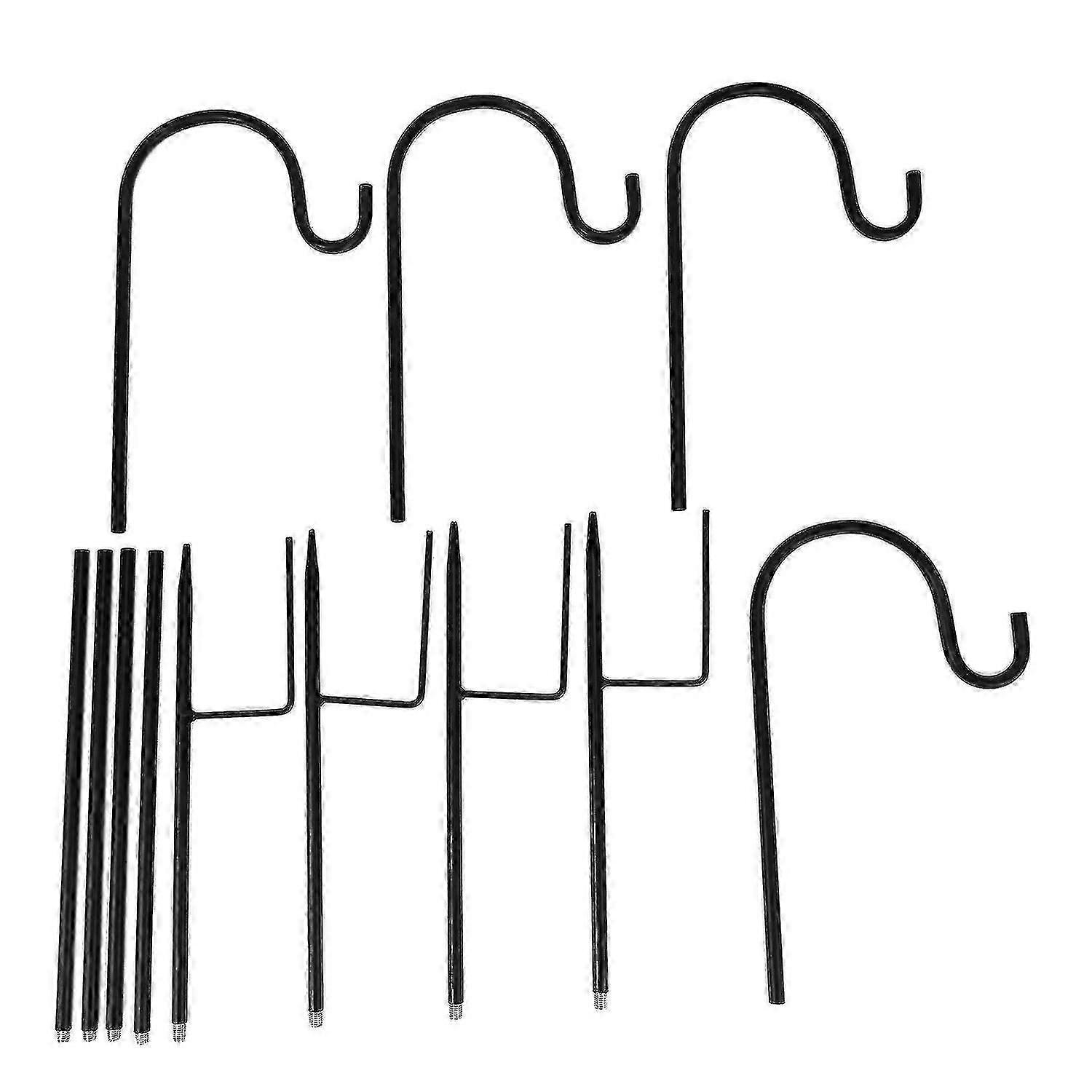 4 Pcs Adjable Crook Hooks,festoon Pole With Base,en B Hook For String S,f