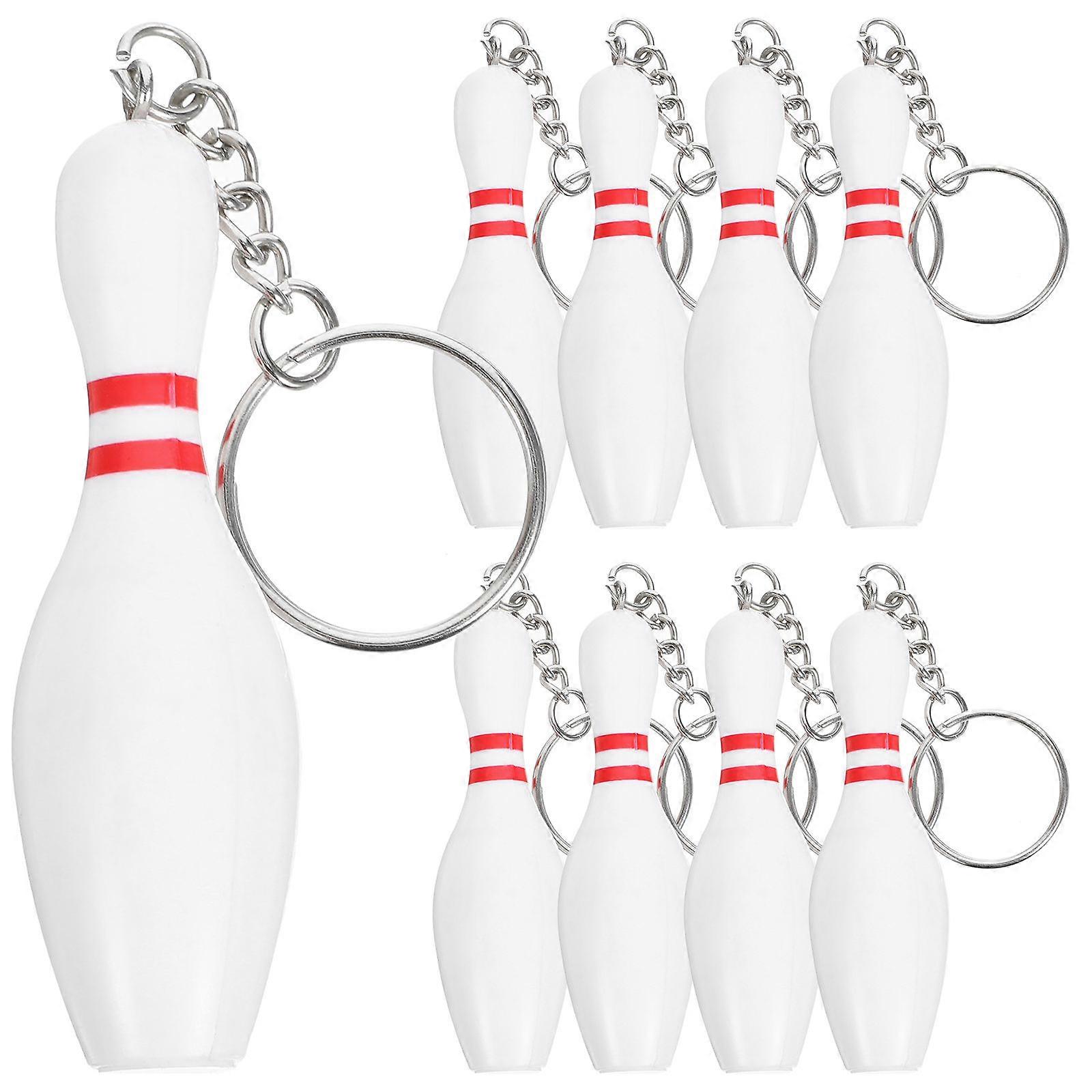 Creative Keychain Bowling Ornament for Sports Enthusiasts 9Pcs 12.50X1.80X1.80CM White PVC
