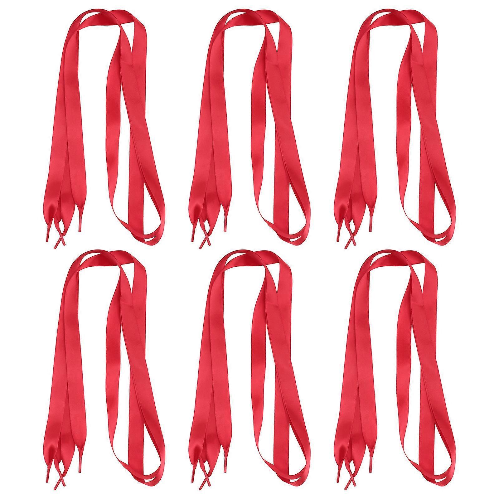 Red Shoe Strings Colorful Creative Shoelace Shoe Accessories for Athletic Shoes Red 120x2cm Replacement 6Pairs