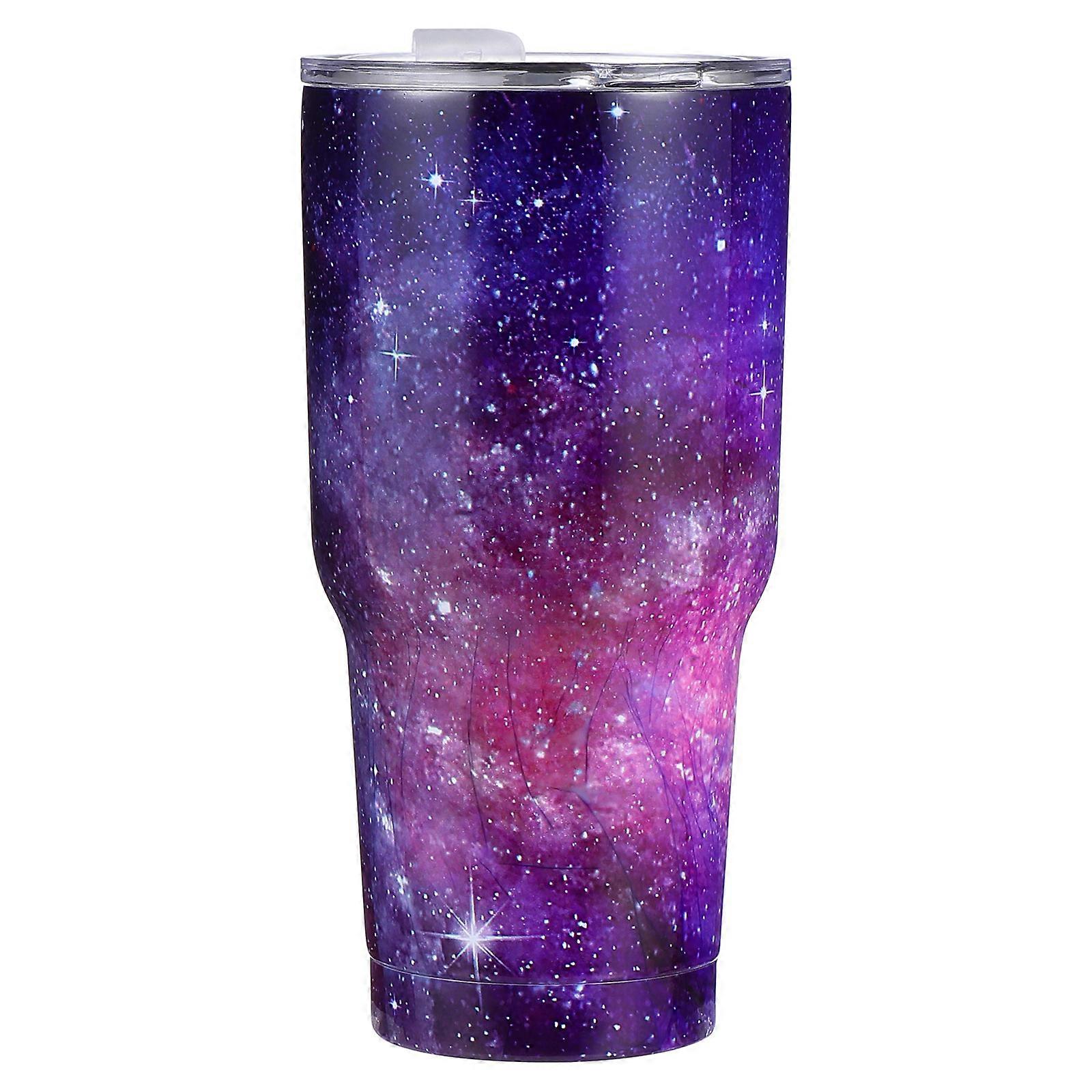 Stainless Mug Insulation Cup for Car Use Purple 30oz 1Set
