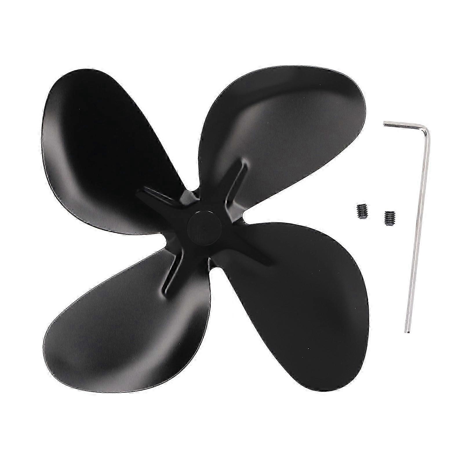 موقد مروحة بليد سبائك الألومنيوم مقاومة درجات الحرارة العالية الأسود مروحة الموقد استبدال بليد 4 شفرات