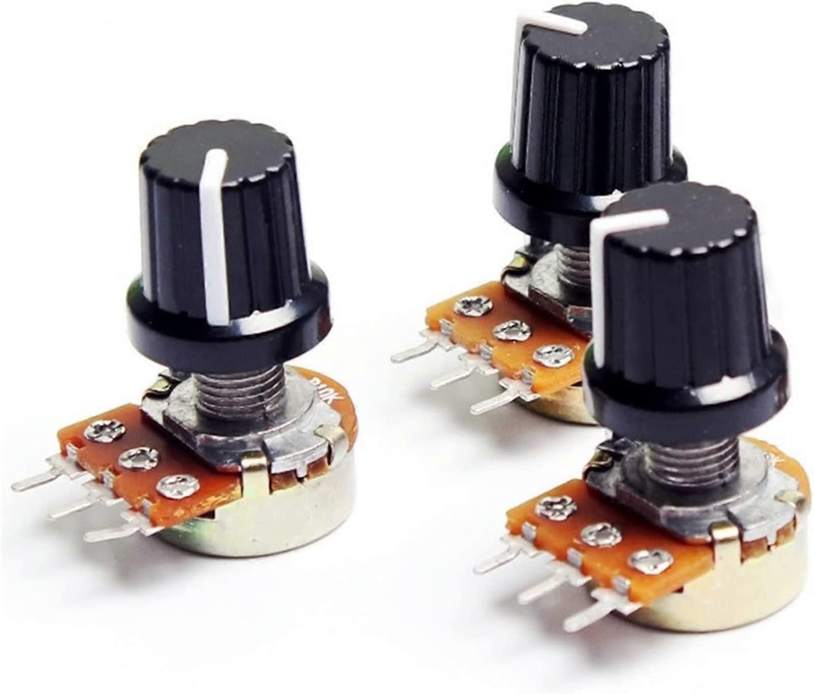 Potentiometer 5pcs/Lot WH148 with knobs Potentiometer 10K 15mm linear potentiometer volume adjustment set of resistors