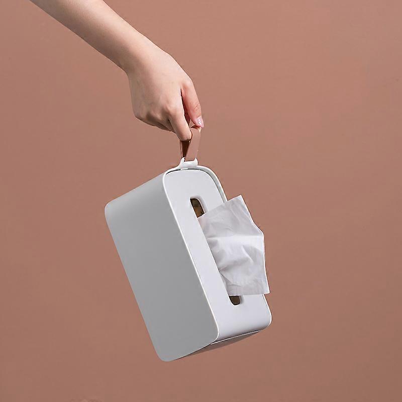 Tissue box door with one side open cover Home coffee table bedroom car creative minimalist paper box white