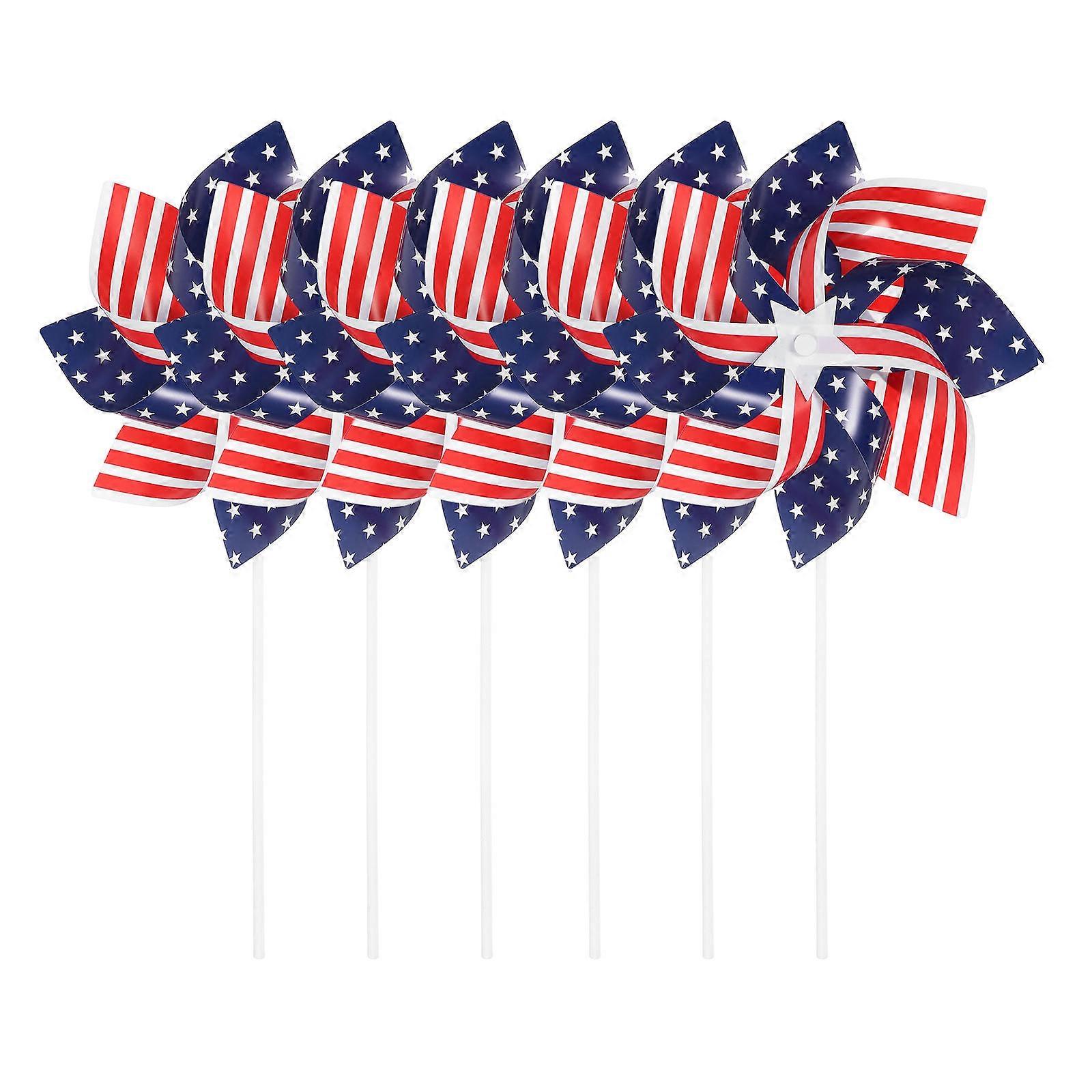 Patriotic Pinwheels 4th of July Multi-Colored Garden Style for Event Planners 6Set