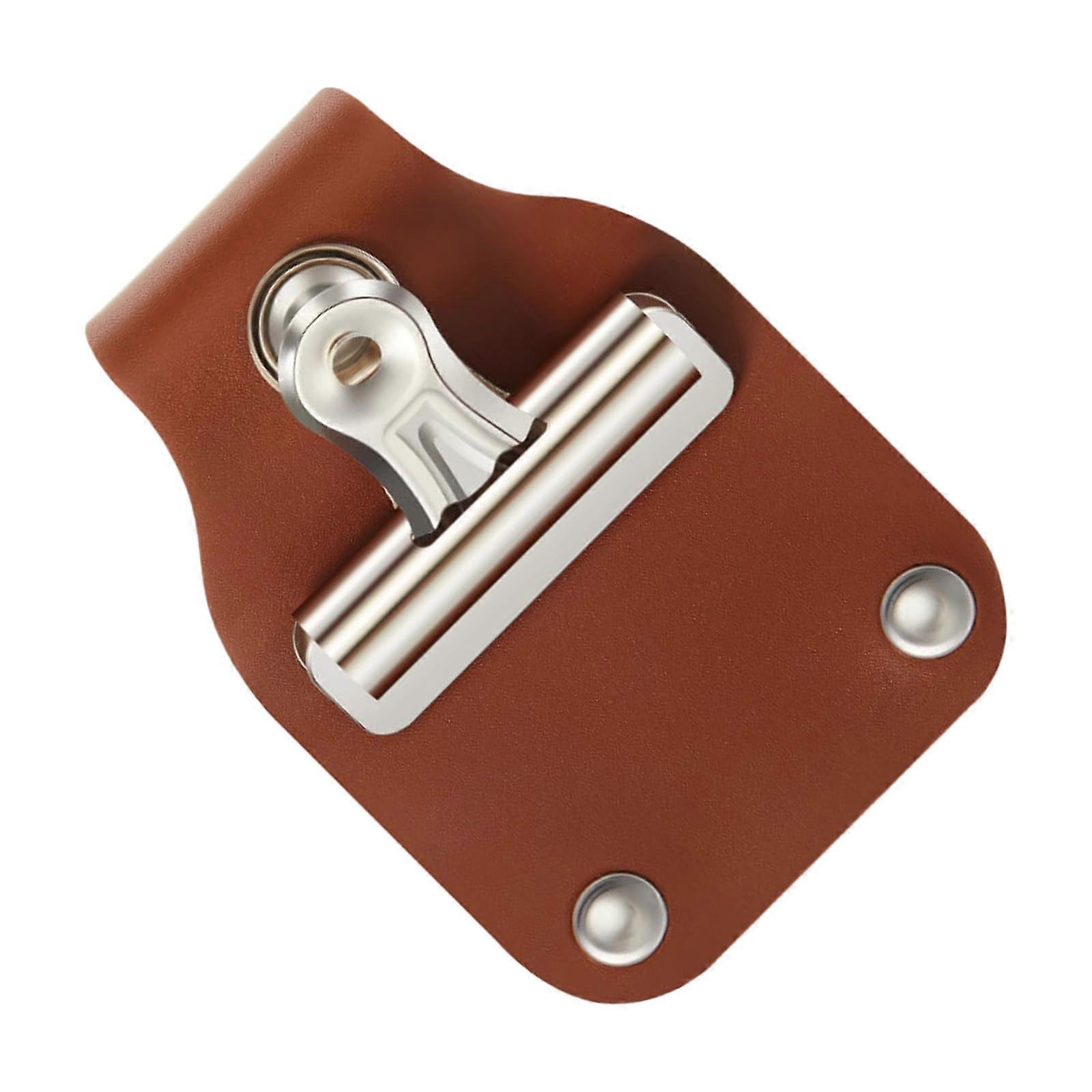 Portable Exhibitor Number Holder for Horse Shows, Leather with Belt Clip, Adjustable Size and Durable Design