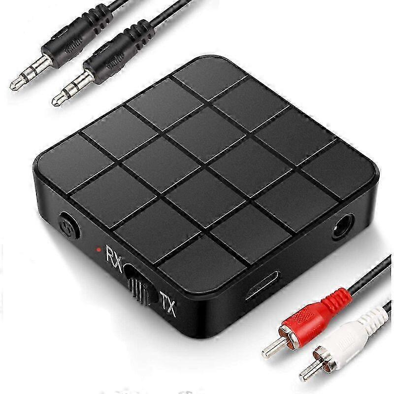 Bluetooth Adapter, Bluetooth 5.0 Transmitter/Receiver, 2 in 1 Mini Portable RCA and 3.5mm, Low Latency HD Audio