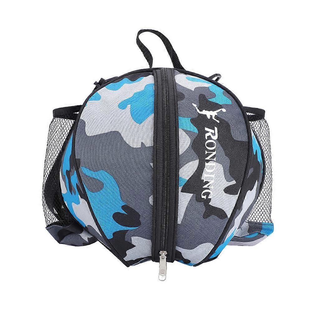 Sac de rangement portable pour ballons de basket-ball, de football, de football, avec bandoulière simple (bleu)