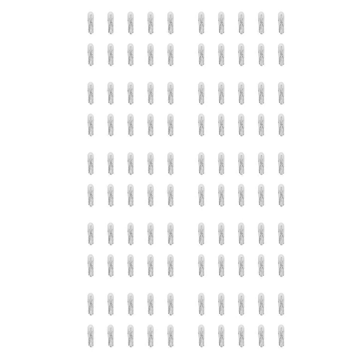 100Pcs T5 17 86 206 286 Halogen Bulb Instrument Panel Lamp Auto Wedge Dashboard Lamp 1.2W 12V Light