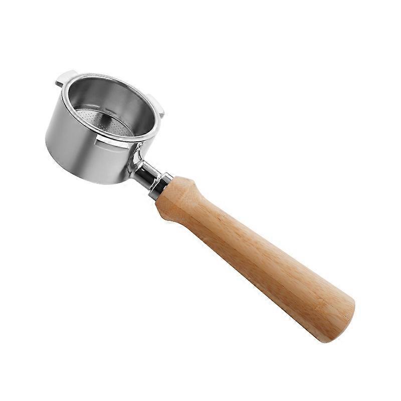 Zinc Alloy Coffee Machine Bottomless Handle For DeLonghi, Style: Bamboo Without Button