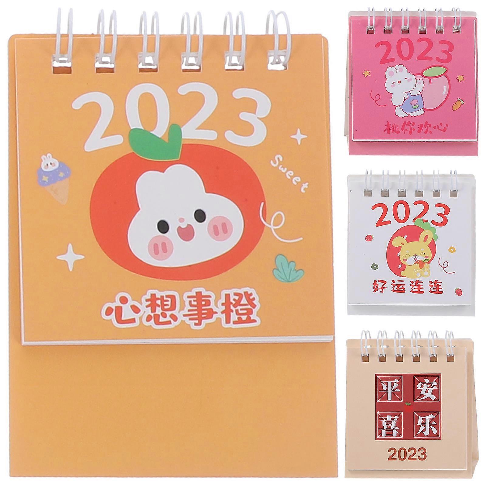 Tiny Desk Calendar Desktop Calendar Classic Tracking Important Dates and Plans Iron 4Pcs