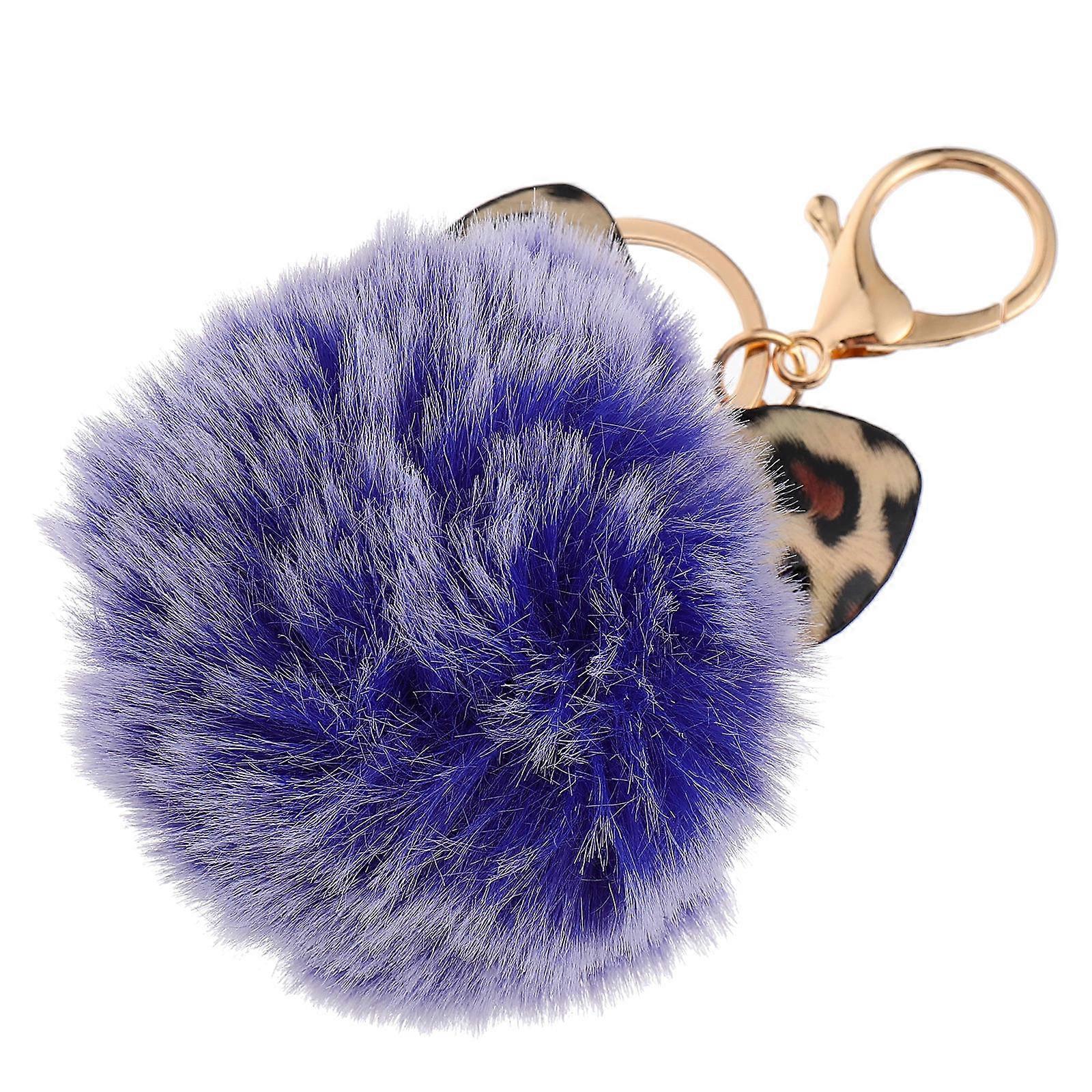 Cute Animal Keychain With Ear Shape Design Sapphire Blue 8x7CM Bag Charm 1Pc