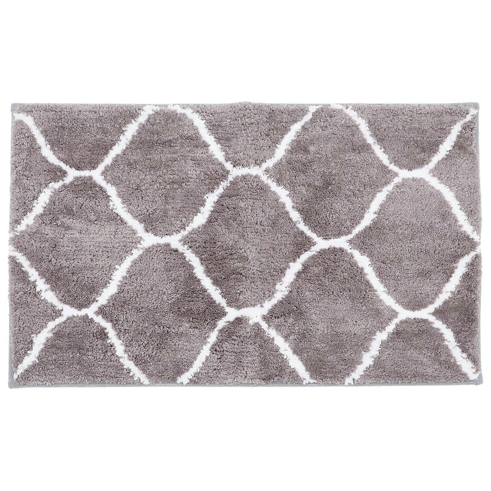 Nonslip Bath Mat Polyester Bath Rug Absorbent Diamond Pattern For Bathroom Use 80.00X50.00X1.50CM 1Set
