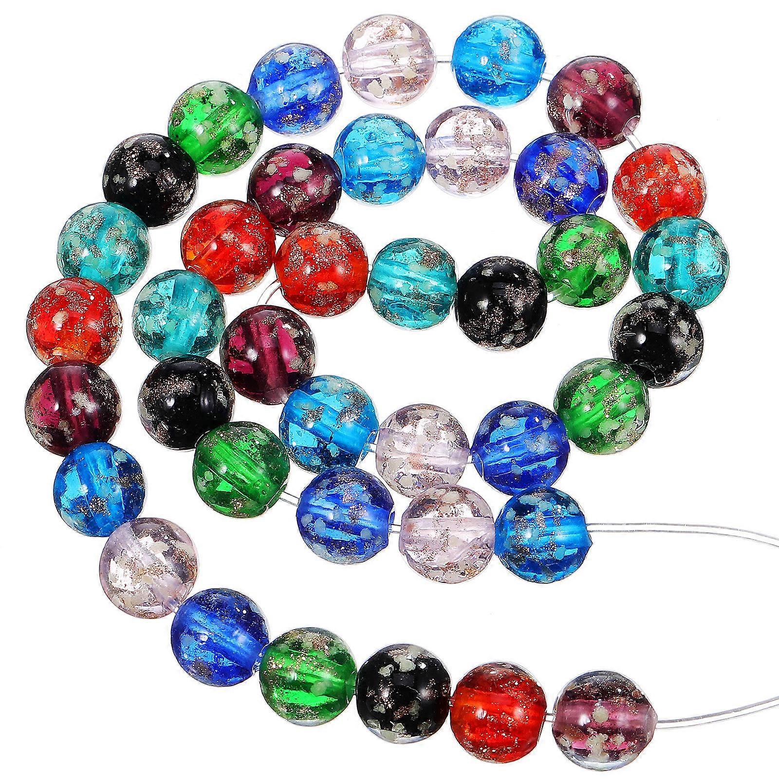 Nighttime Activities Beads Glow In The Dark Beads Small Glass Beads Pink 8mm 40Pcs