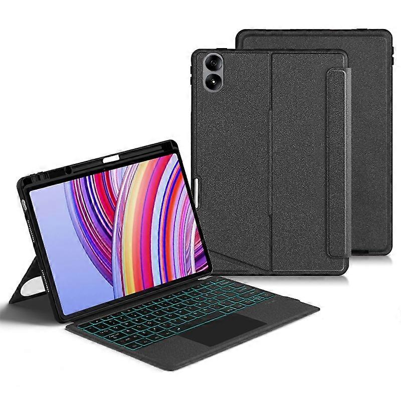 For Xiaomi Redmi Pad Pro Leather Case+Bluetooth-compatible Keyboard with Backlight Trackpad