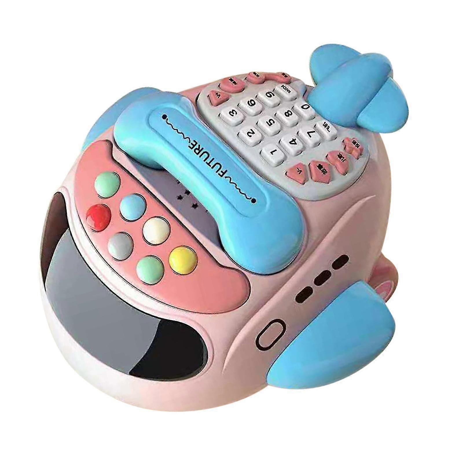 Electric Hammer Phone Toy  Interactive Learning Device in Pink