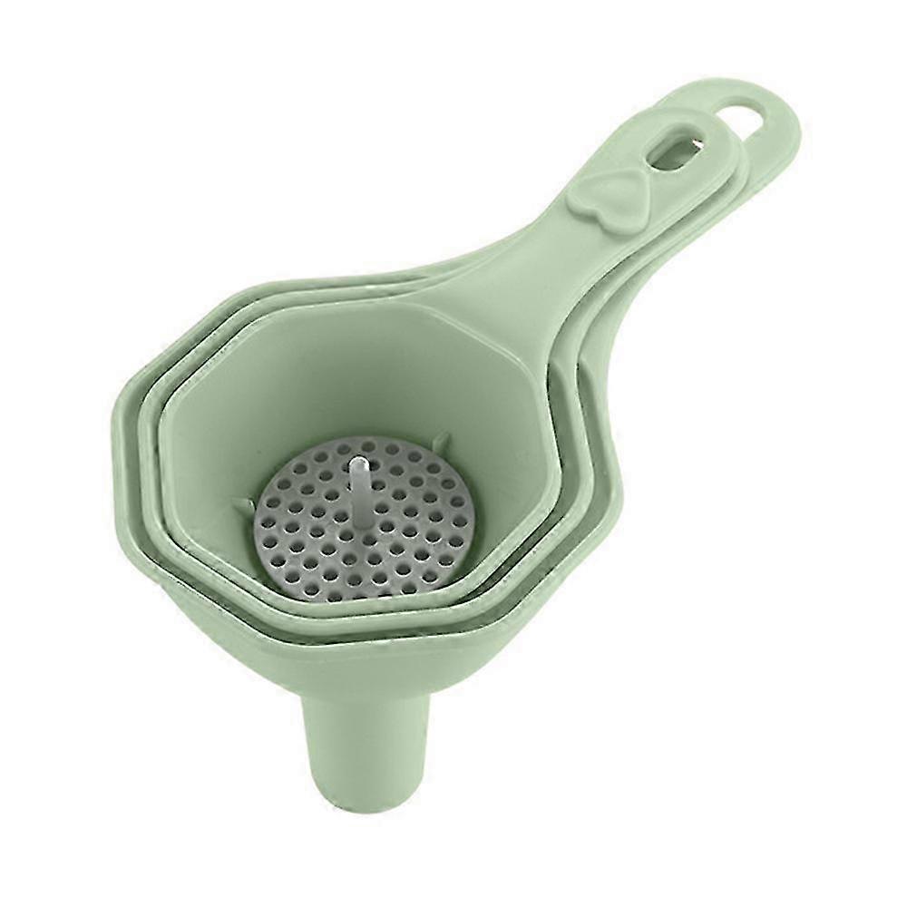 Four-in-one multi-function kitchen oil funnel set, plastic household filter funnel