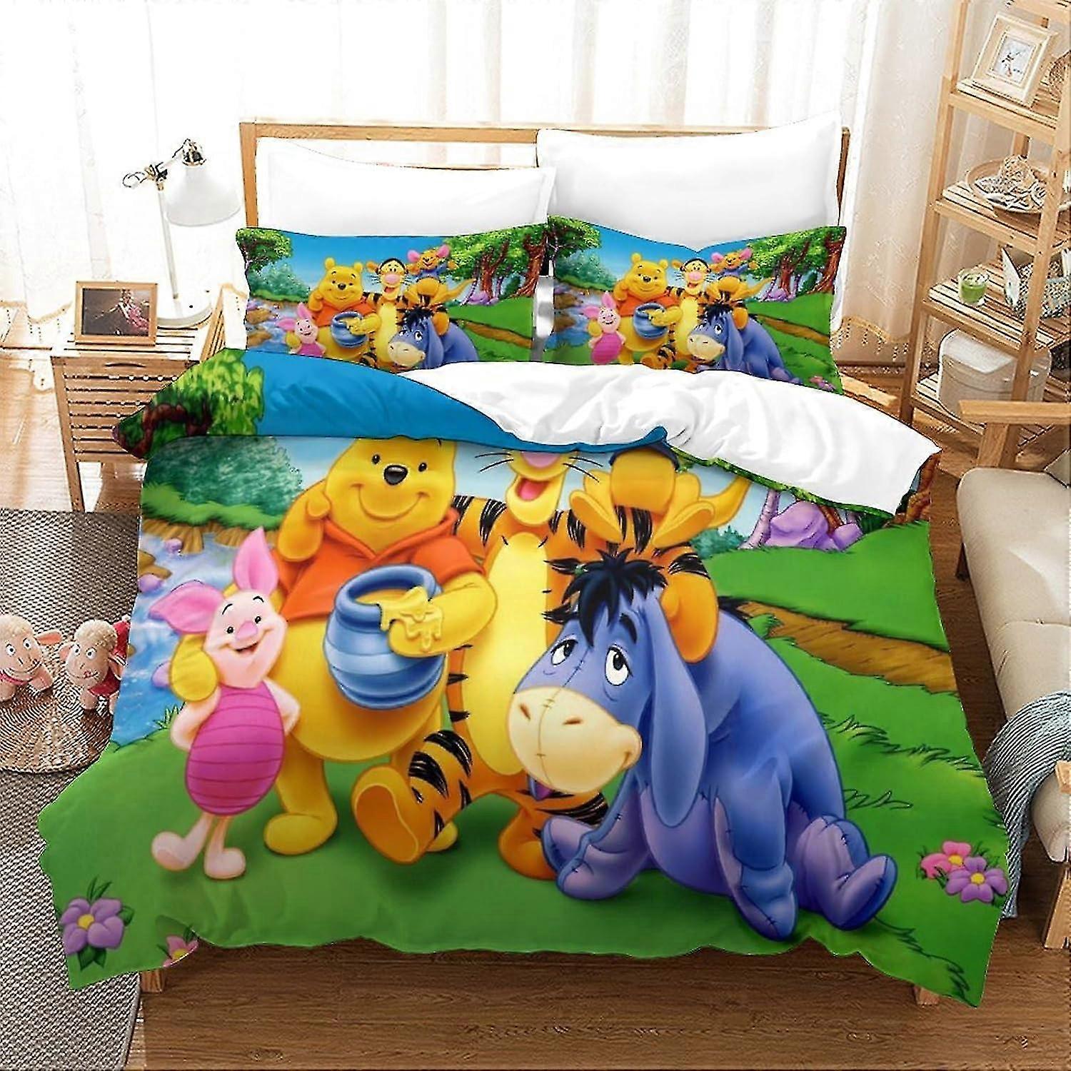3D Printing Duvet Cover Set, Animation Bedding Set with 2 Pillowcases, Hidden Zip, Suitable for Teens and Adults