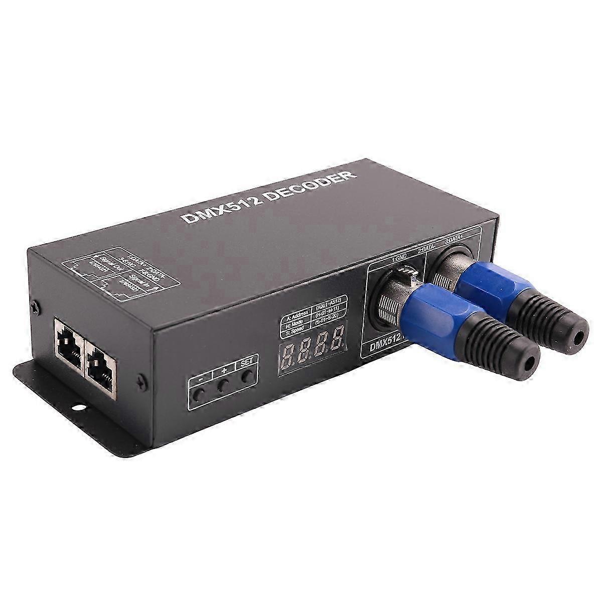 Dmx 512 جهاز فك ترميز العرض الرقمي ، جهاز التحكم في برنامج التعتيم Dmx512 لشريط شريط إضاءة LED Rgbw Rj45Edition 0711