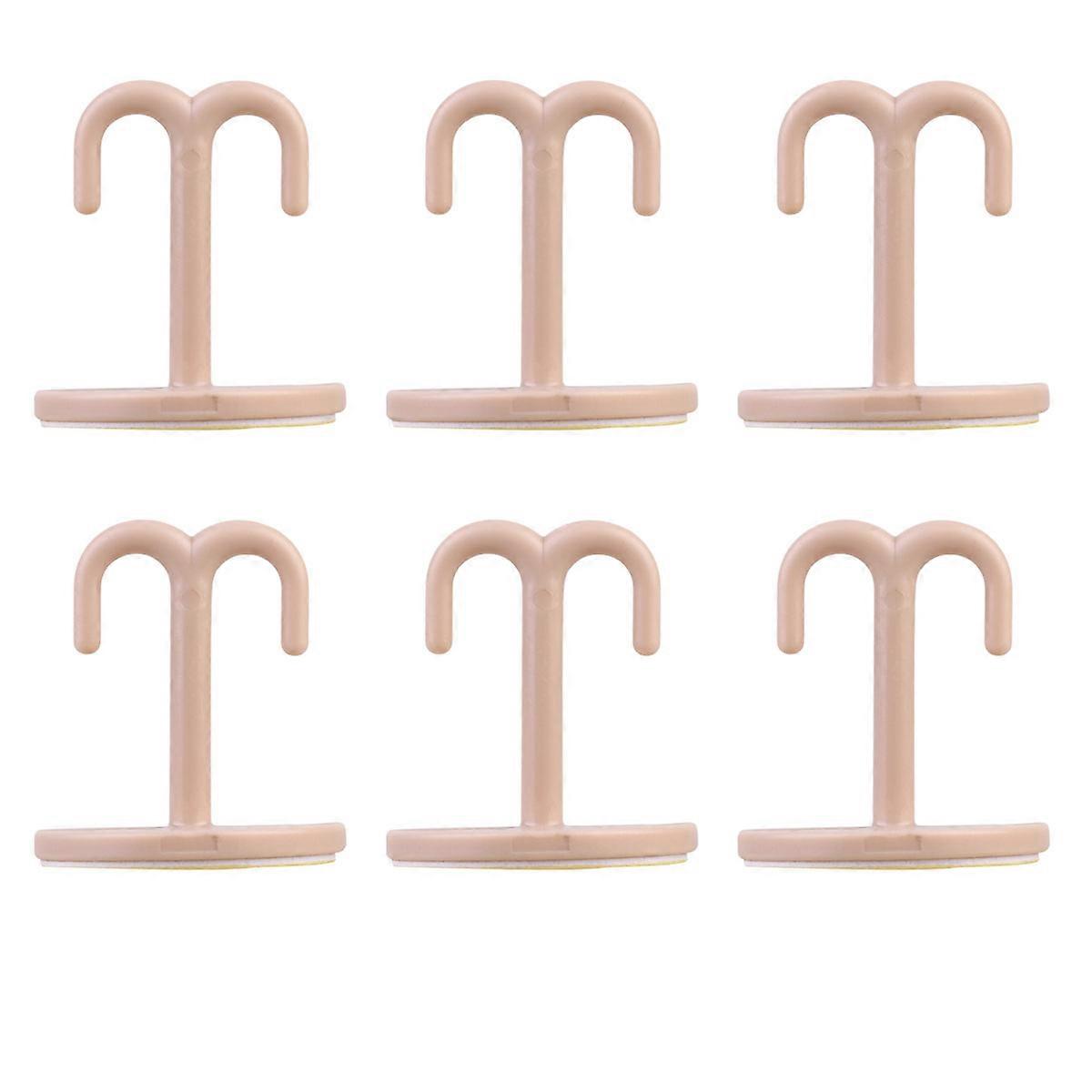 Utility Hook Vertical Punch Hooks Practical Traceless for Home Bathroom Kitchen Garage 6Pcs