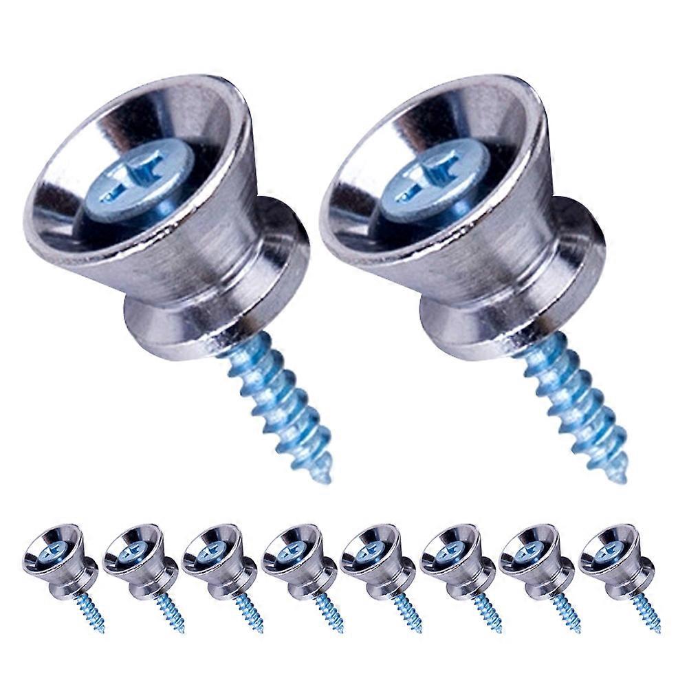 Metal Guitar Strap Buttons Secure Locking End Pins for Acoustic & Electric Guitars, Slip Proof Design, Durable Music Accessories for Reliable