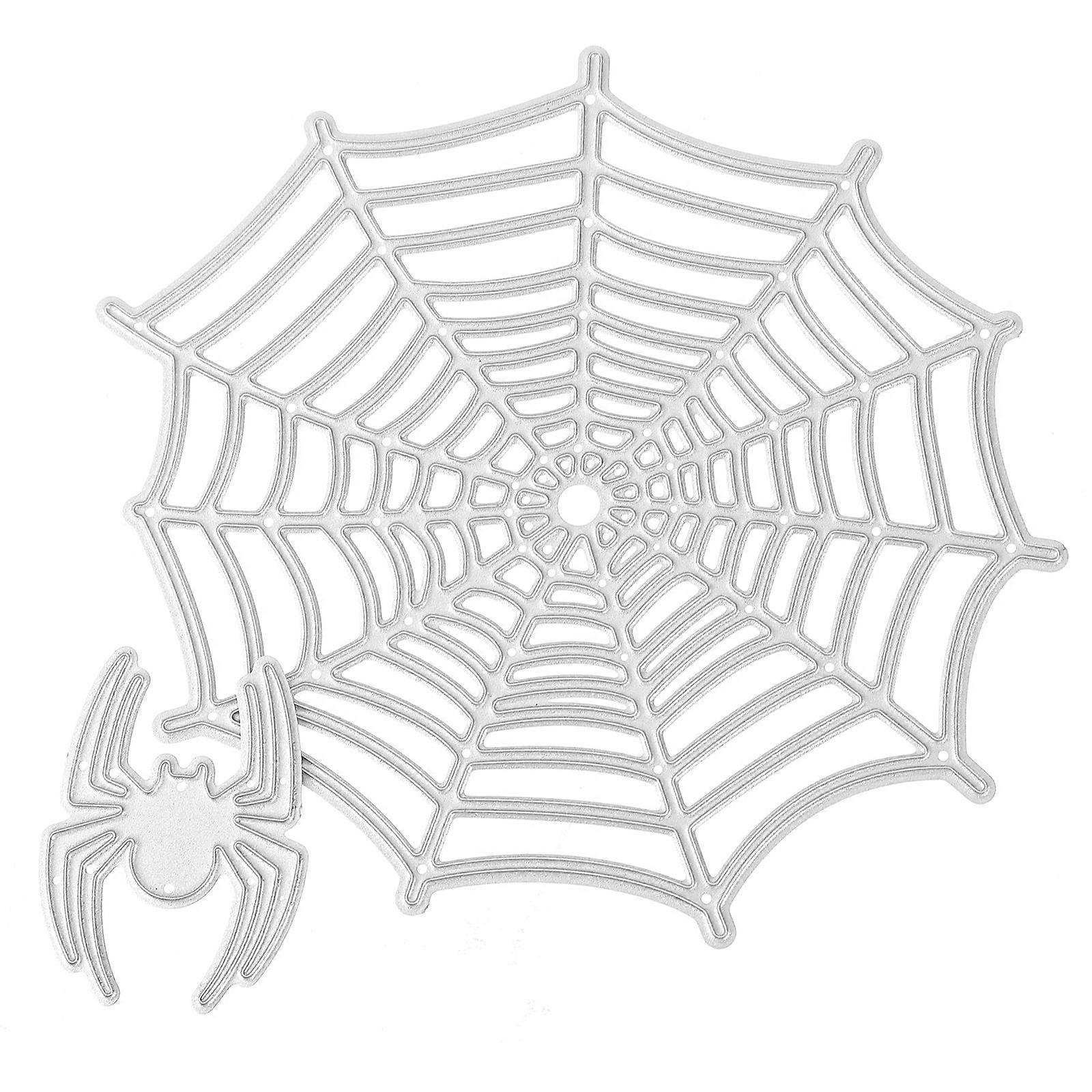 Halloween Embossing Die with Spider Web Design for DIY Stencils Cards Craft Projects 2pcs Carbon Steel