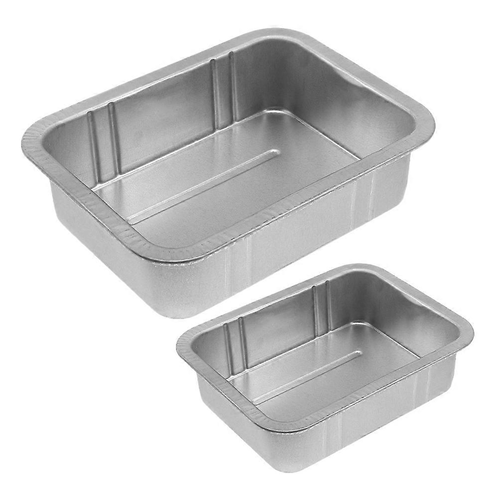 Metal Oil Drain Pan Steel Oil Drain Pan Mechanical Workshops Rectangular Parts Cleaning 28.00X21.00X8.00CM 2Pcs