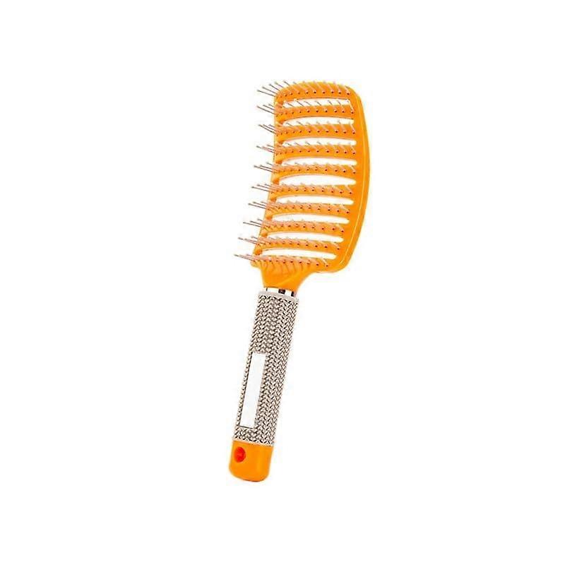 Hair Brush for Detangling and Styling, Ergonomic Lightweight Comb with Soft Bristles, Orange Color for Men and Women